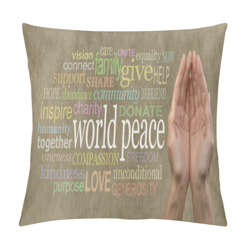 Personality  Contribute To World Peace Campaign Banner Pillow Covers