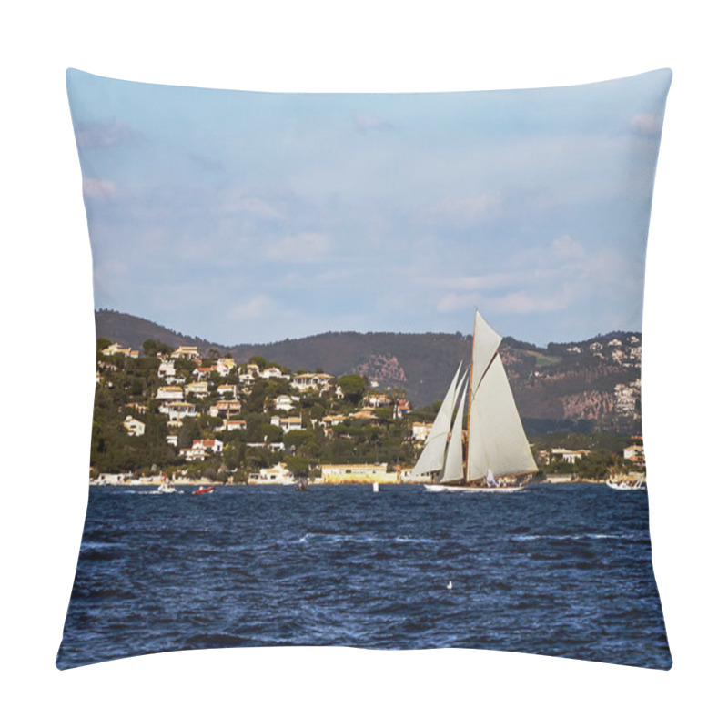 Personality  Old Sail Boat In Gulf Saint Tropez Pillow Covers