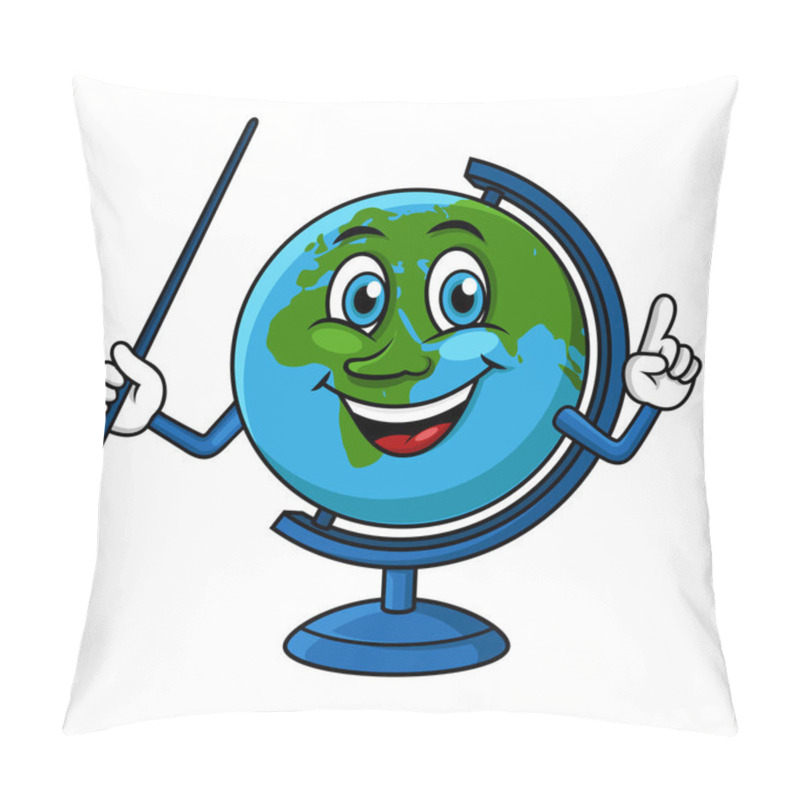 Personality  Cartoon Globe Character With Pointer Pillow Covers