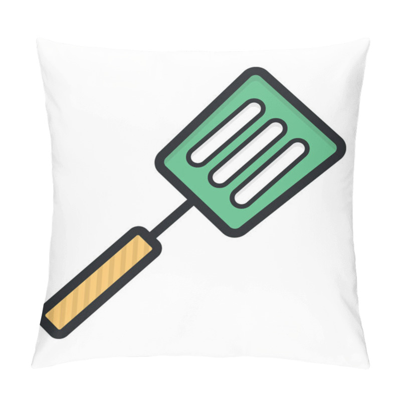 Personality  Slotted Spatula Flat Vector Icon Pillow Covers