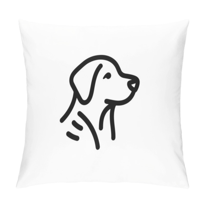 Personality  Minimalist Lines Outline The Dog Logo Design Icon Symbol Vector Illustration. Pillow Covers