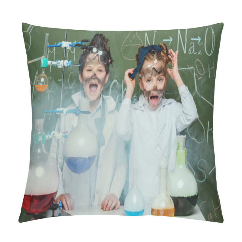 Personality  Kids In White Coats In Laboratory Pillow Covers