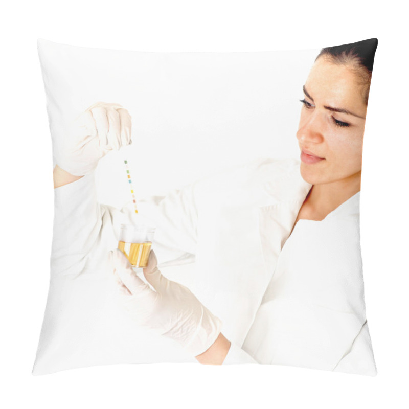 Personality  Lab Technician Analyzing Urine Sample Pillow Covers