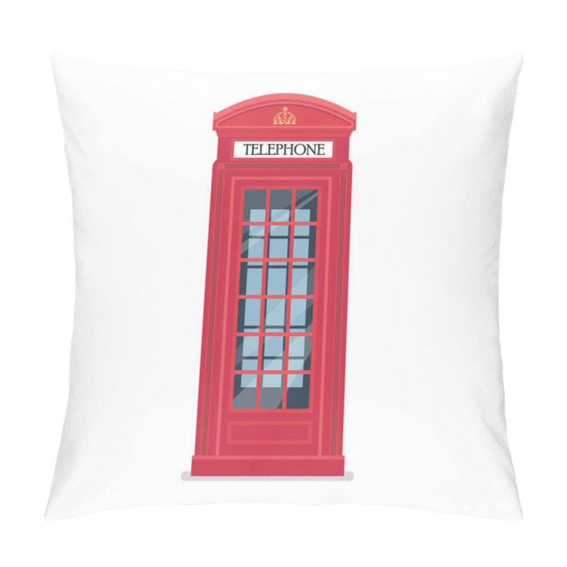 Personality  London Red Telephone Booth. Vector Illustration. Pillow Covers