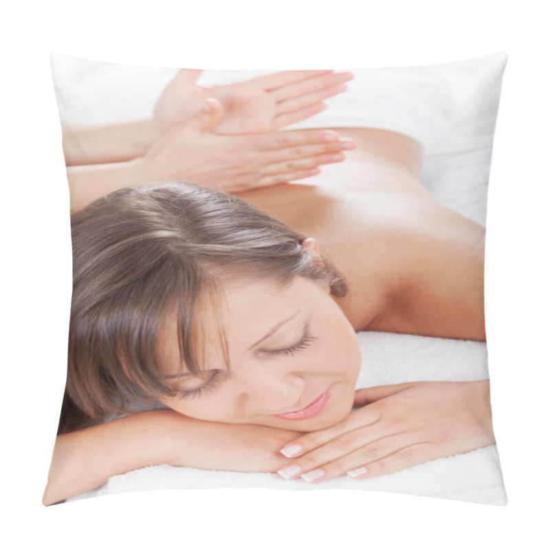 Personality  Young Woman Having Massage Pillow Covers