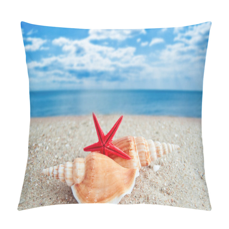 Personality  Shells And Starfish On Beach Pillow Covers