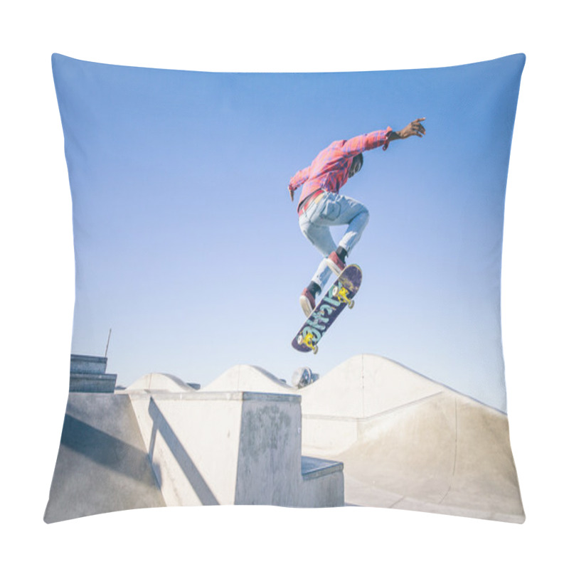 Personality  Skateboarder Doing Triks Pillow Covers