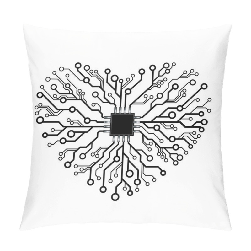 Personality  Vector Circuit Board Heart Pillow Covers