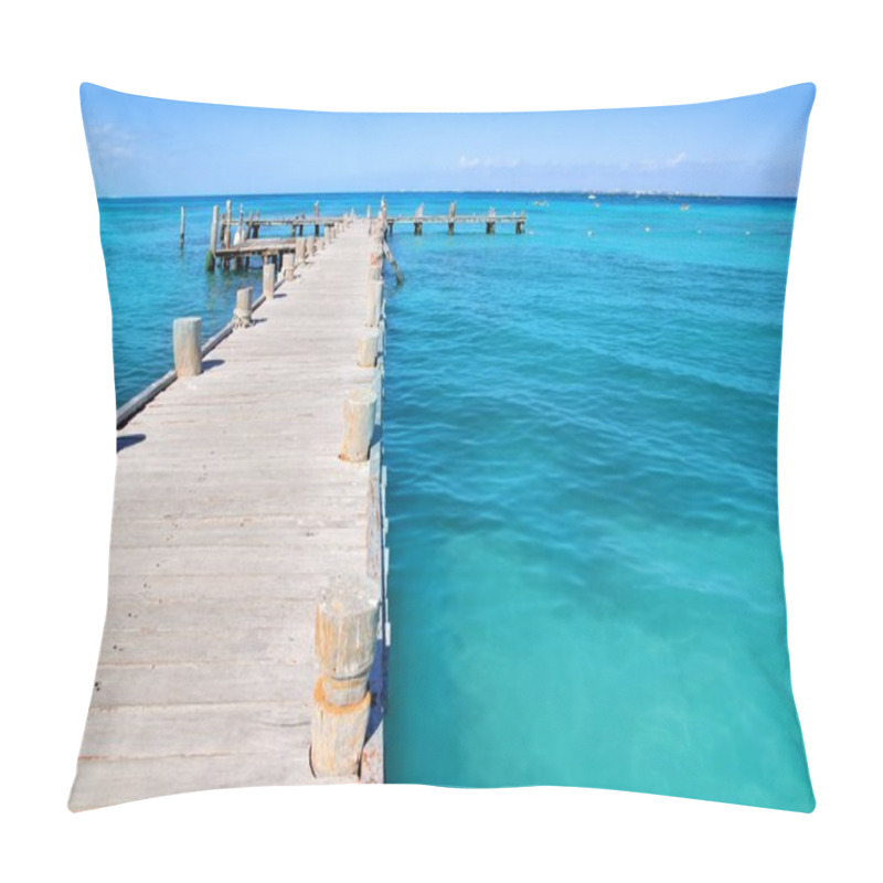 Personality  Cancun Wood Pier In Tropical Caribbean Sea Pillow Covers