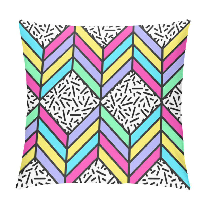 Personality  Seamless Geometric Pattern In 80s Style Pillow Covers