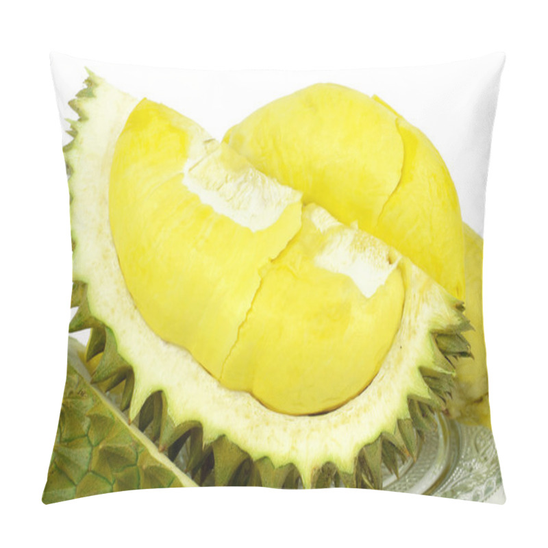 Personality  Durian (Durio Zibethinus Murray) King Of Fruits On White Backgro Pillow Covers