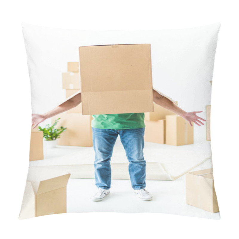 Personality  Man With Cardboard Box Pillow Covers