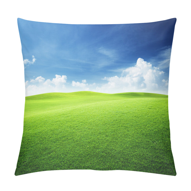 Personality  Green Field And Blue Sky Pillow Covers