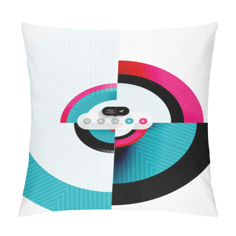 Personality  Circle Geometric Shapes Flat Interface Design Pillow Covers