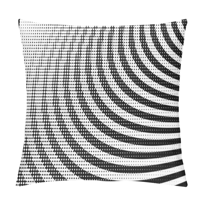 Personality  BW Halftone Circle Background Pillow Covers