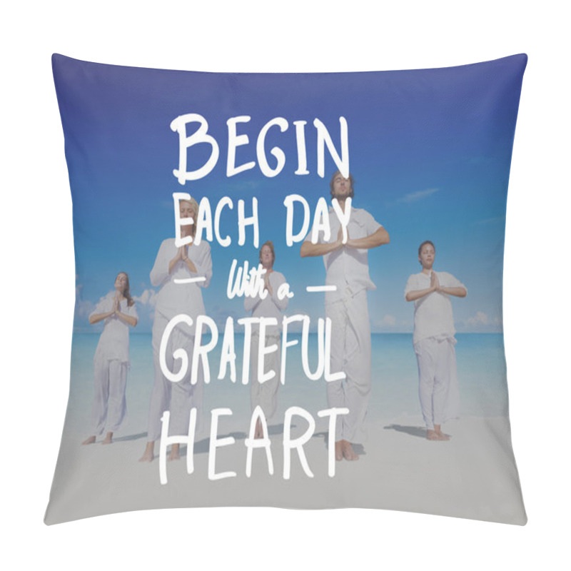 Personality  People Pray Together At Beach Pillow Covers