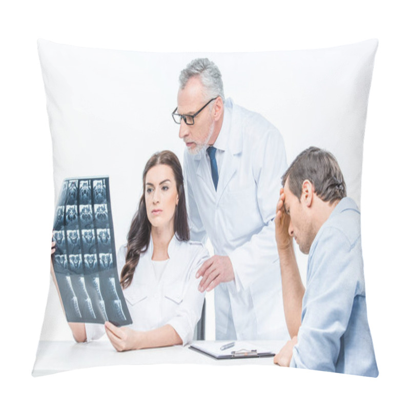 Personality  Doctors Examining X-ray Image Pillow Covers