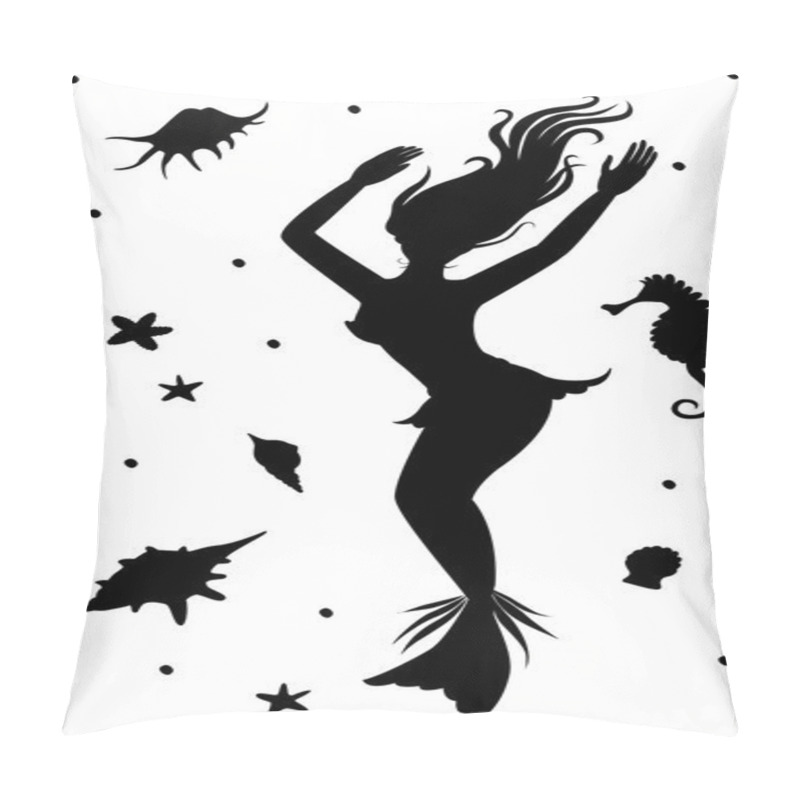 Personality  Silhouette Of Mermaid Pillow Covers