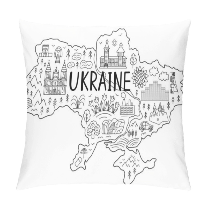 Personality  Map Of Ukraine. Pillow Covers