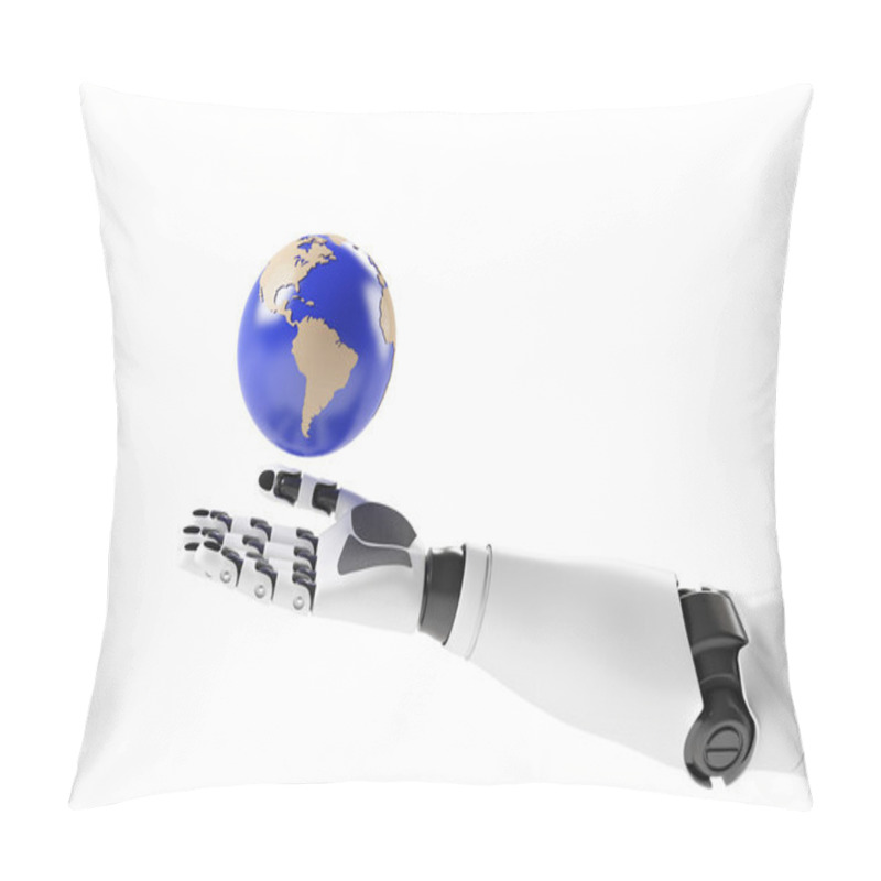 Personality  Hand Of A Robot With Earth Pillow Covers