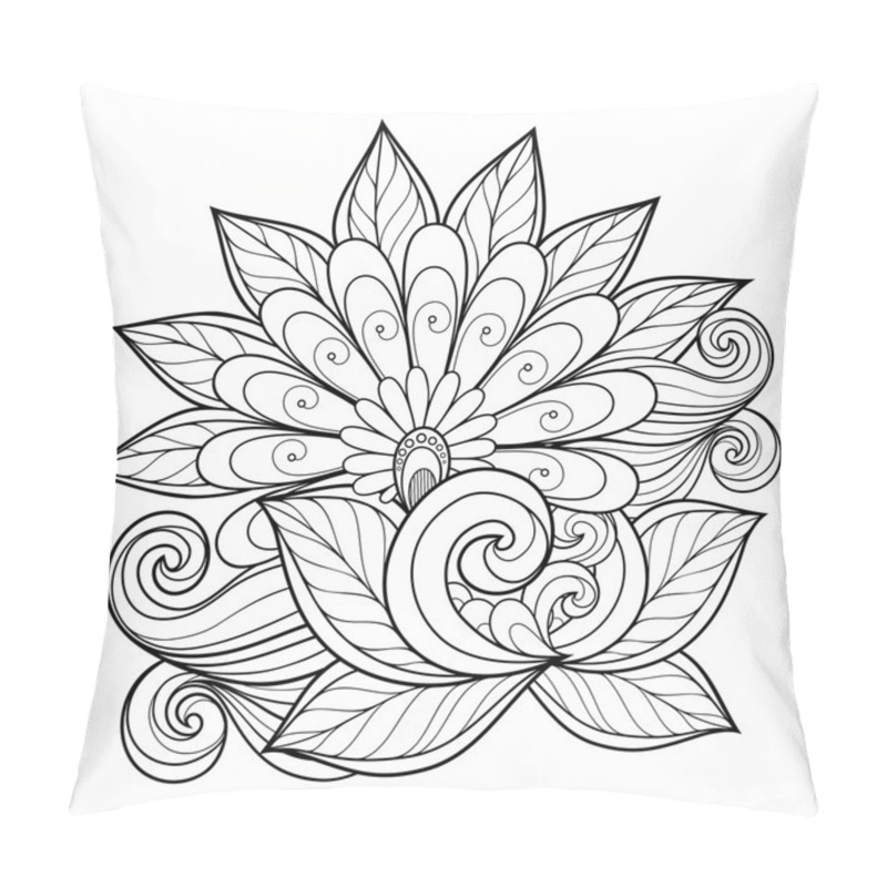 Personality  Beautiful Monochrome Contour Flower Pillow Covers