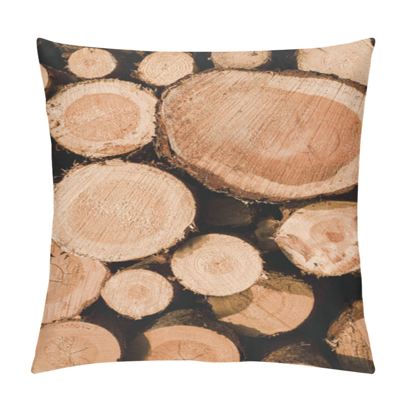 Personality  High Resolution Background Of Pulpwood Texture. Close-up. Pillow Covers