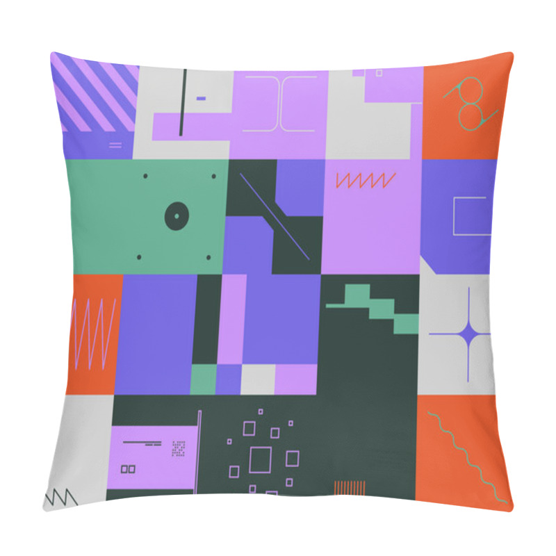 Personality  Neo Modernism Artwork Pattern Made With Abstract Vector Geometric Shapes And Forms. Simple Form Bold Graphic Design, Useful For Web Art, Invitation Cards, Posters, Prints, Textile, Backgrounds. Pillow Covers