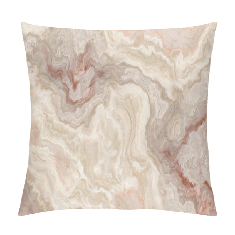 Personality  The Tile Of Abstract White Onyx Background  With Wavy Pattern. 2D Illustration. Natural Beauty Pillow Covers