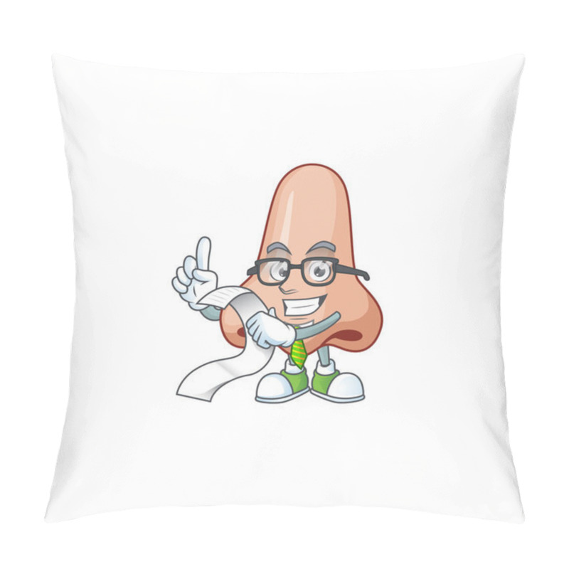 Personality  Mascot Cartoon Concept Of Nose With Menu List Pillow Covers