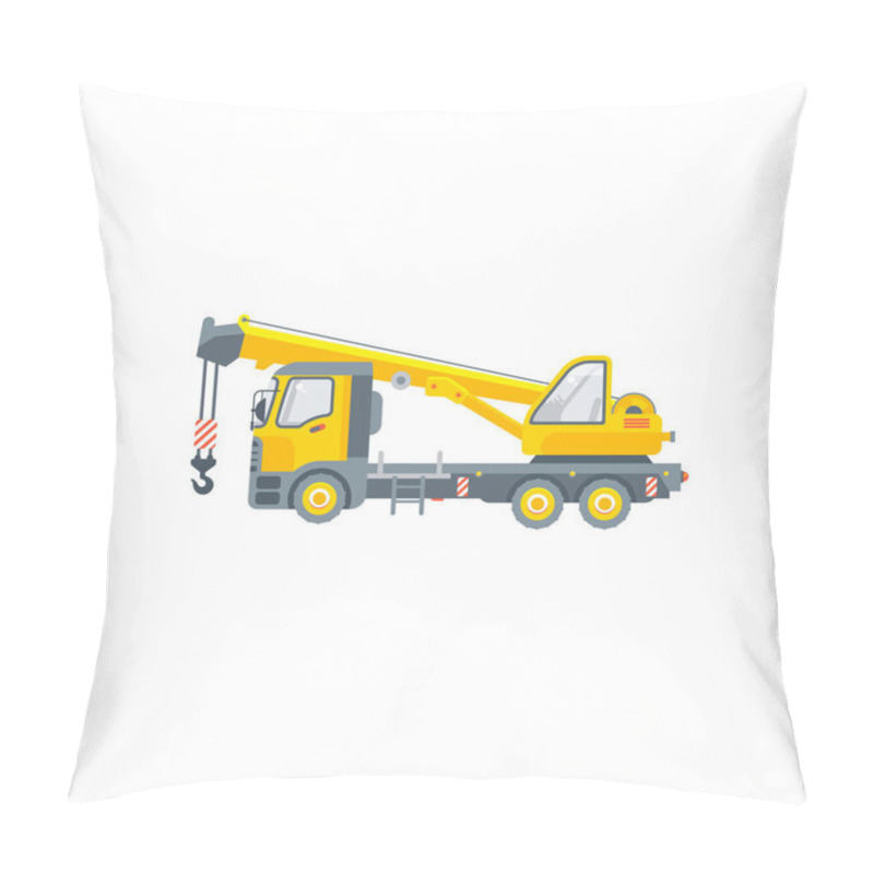 Personality  Truck With Crane Illustration Side View Pillow Covers