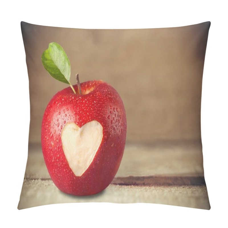 Personality  Apple With A Heart Shaped Cut-out. Pillow Covers