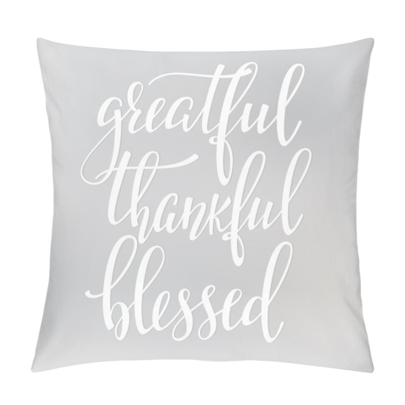 Personality  Greatful Thankful Blessed Lettering Typography Pillow Covers