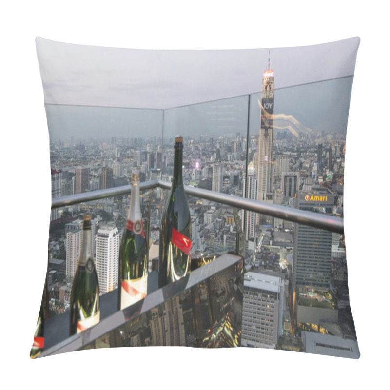 Personality  The Skyline Of Bangkok By Night And View From The Cru Bar Of The Centara Grand Hotel In The City Of Bangkok In Thailand In Southeastasia.  Thailand, Bangkok, November, 2018 Pillow Covers