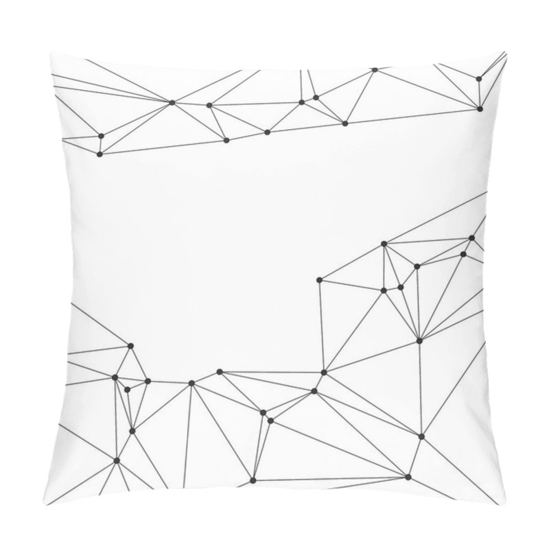 Personality  Abstract Polygonal Mesh With Black Nodes And Thin Lines, Creating A Minimalist Geometric Network Pattern Pillow Covers