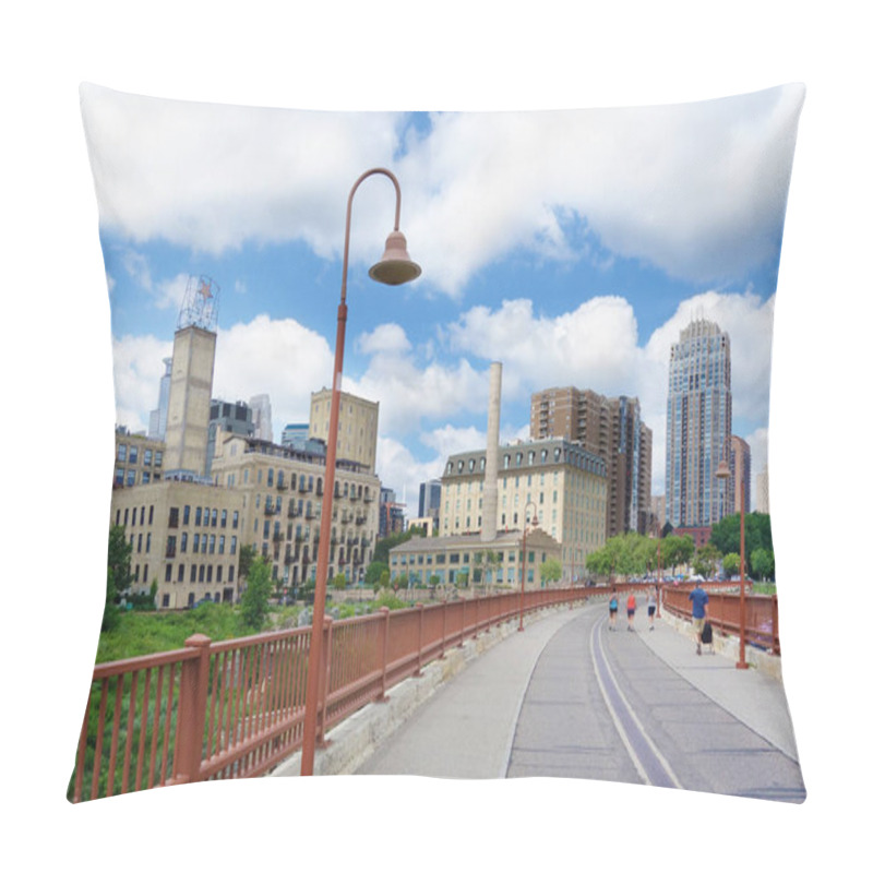 Personality  View Of Downtown Minneapolis From The Stone Arch Bridge Pillow Covers