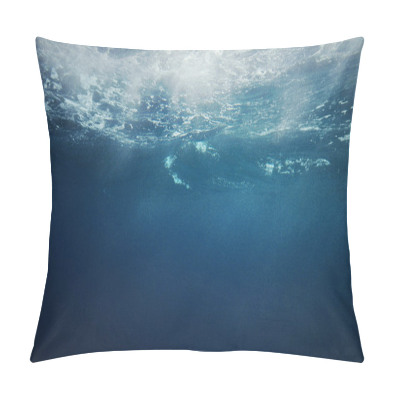 Personality  Beautiful Underwater Sea Scene View From Window Porthole With Natural Light Rays Pillow Covers