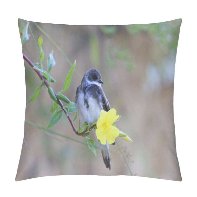 Personality  Sand Martin Sits On A Flower Pillow Covers