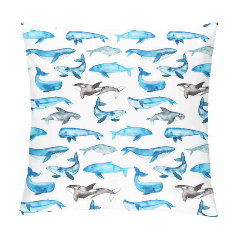 Personality  Seamless Pattern With Blue Whales.    Pillow Covers