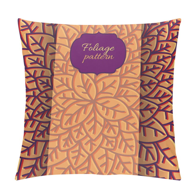 Personality  Pattern With Foliage Pattern. Vector Illustration. Eco Friendly Leaf Design Background Pillow Covers