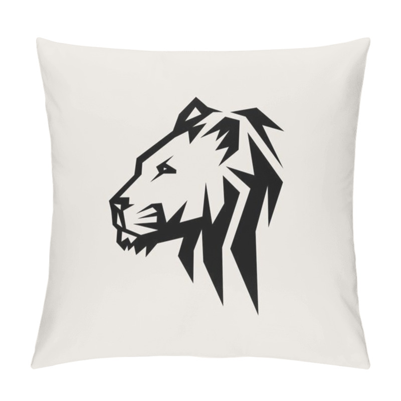 Personality  Head Lion Logo, Art Vector Design  Pillow Covers