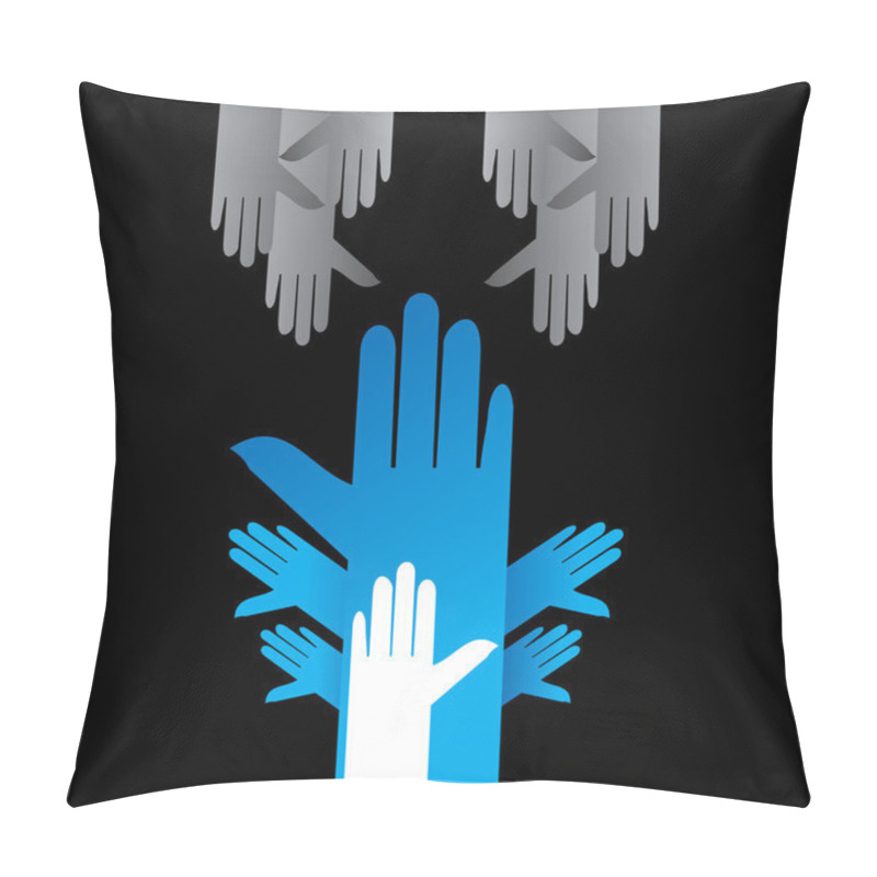 Personality  Many Hands With Human Rights Concept Pillow Covers