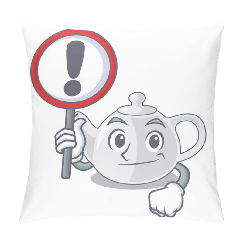 Personality  With Sign Porcelain Teapot With A Pattern Cartoon Vector Illustration Pillow Covers