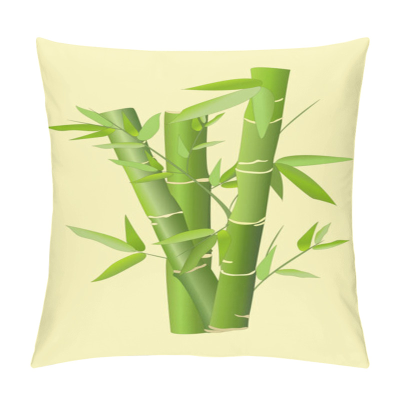 Personality  Bamboo Stems In A Flat Style, Icon. Vector Illustration, Realism. Tropical Asian Nature. Pillow Covers