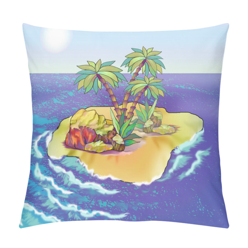 Personality  Desert Island In A Summer Day Pillow Covers