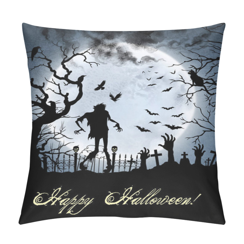 Personality  Zombies In The Cemetery Pillow Covers