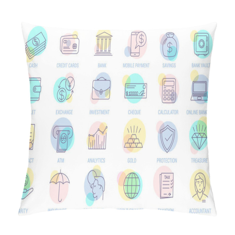 Personality   Business Process Icon Set Pillow Covers