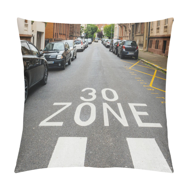 Personality  30 Km Zone Pov Personal Perspective French City Street Car Parki Pillow Covers