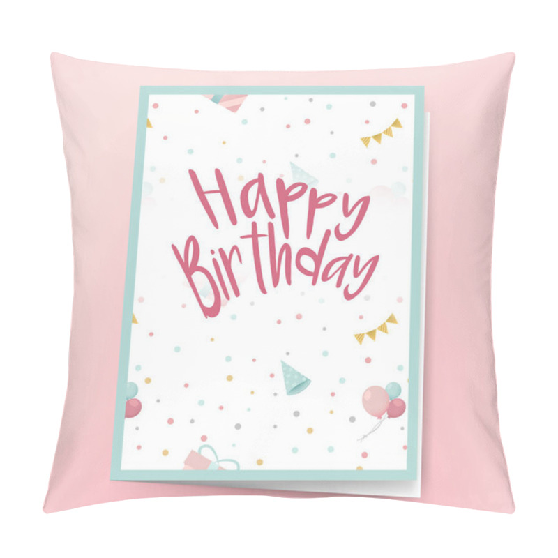 Personality  Happy Birthday Card Design Vector Pillow Covers