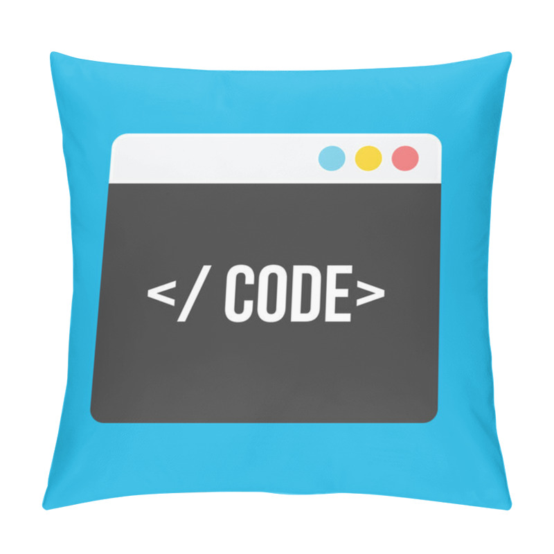 Personality  Vector Code Editor Icon Pillow Covers