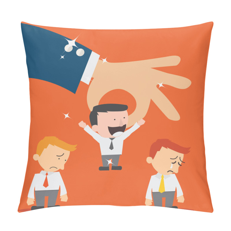 Personality  Business Hand Picking Up A  Businessman,Human Resources Concept Pillow Covers